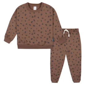 2-Piece Infant and Toddler Girls Leopard Sweatshirt & Pant Set