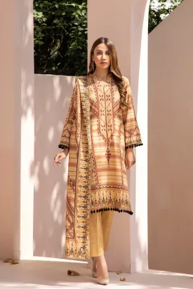 3PC Unstitched Khaddar Suit KKH-2203