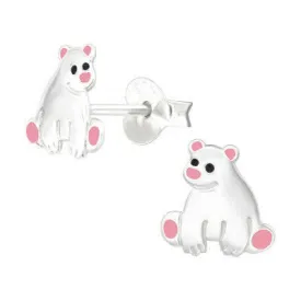 Bear Silver Earring Studs