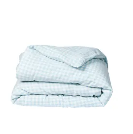 Blue Gingham – Linen Duvet Cover