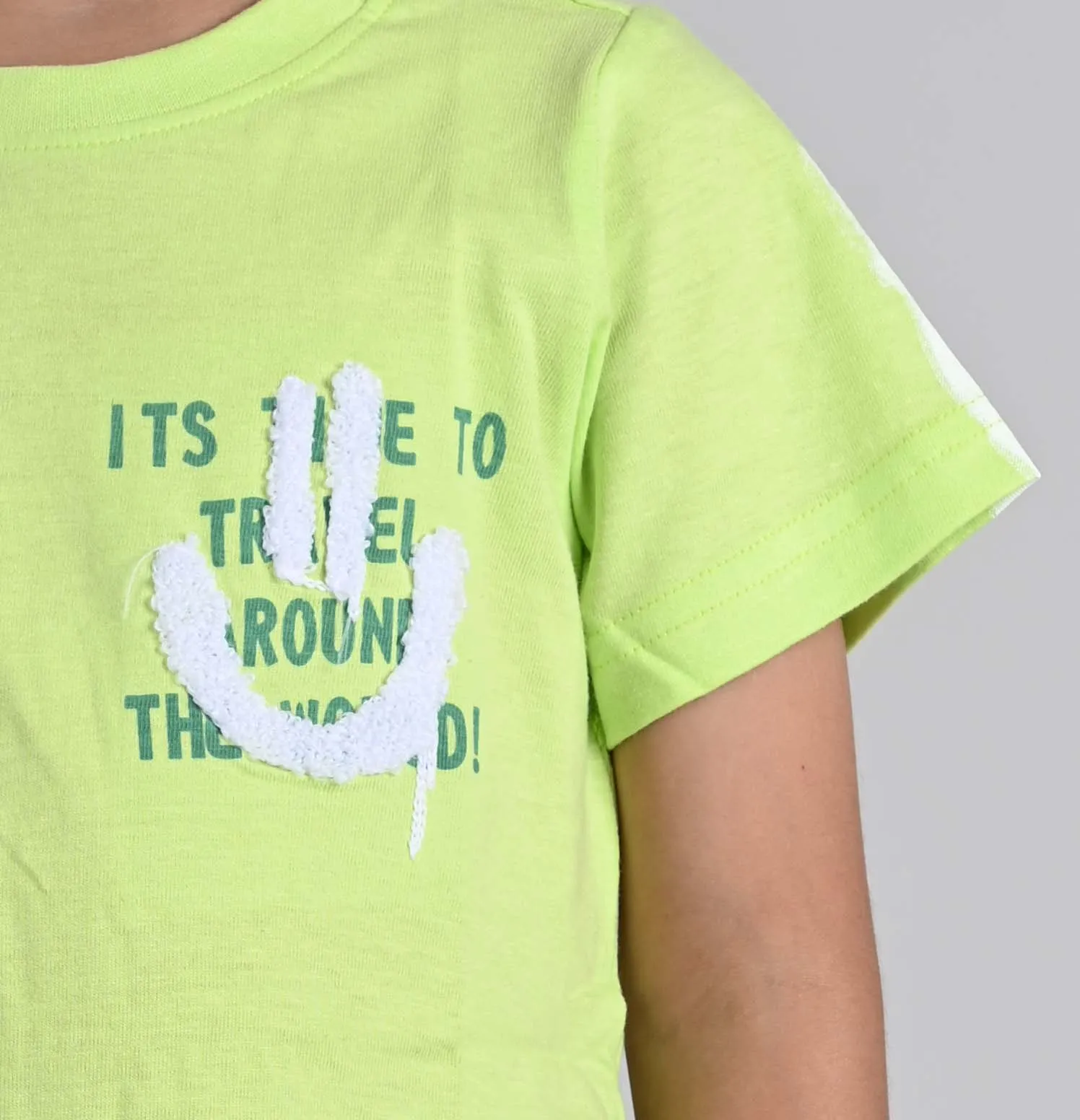 Boys Neon Green Printed T-shirt