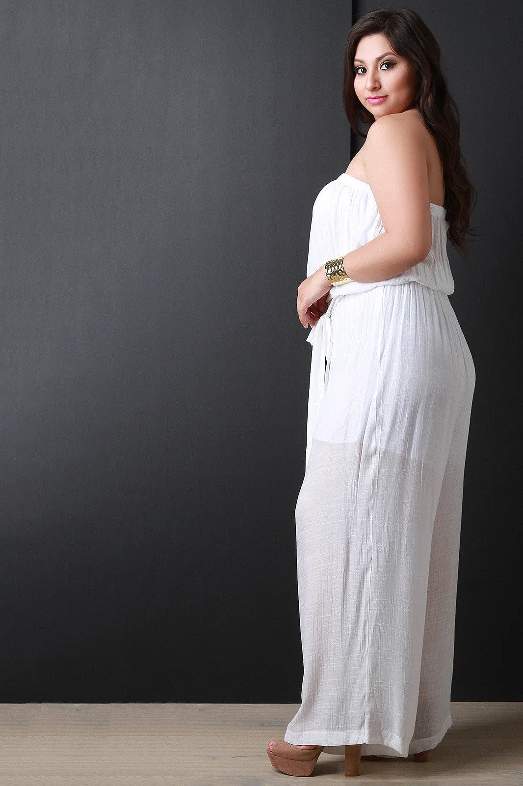 Breezy Strapless Wide Leg Jumpsuit