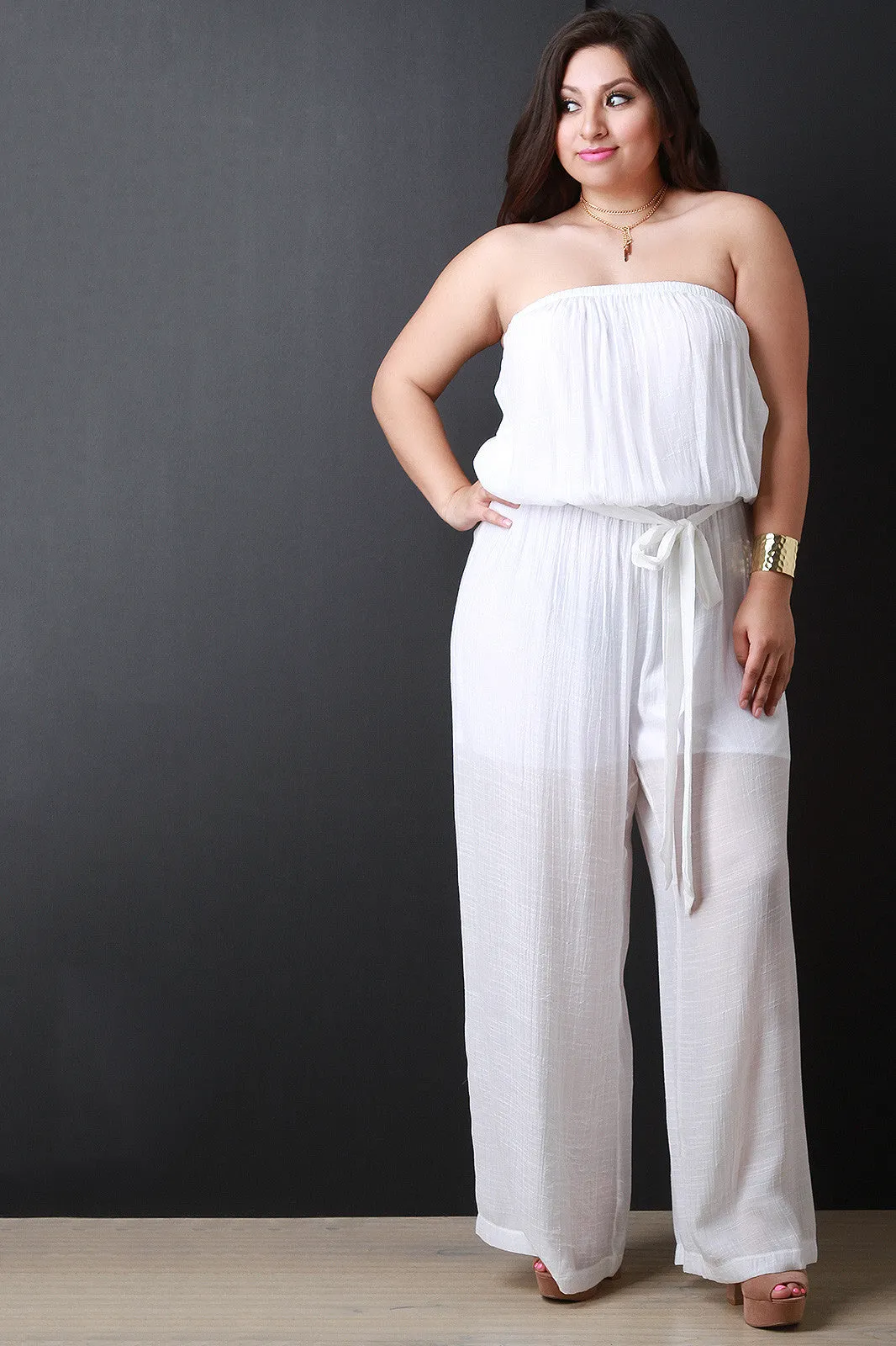 Breezy Strapless Wide Leg Jumpsuit