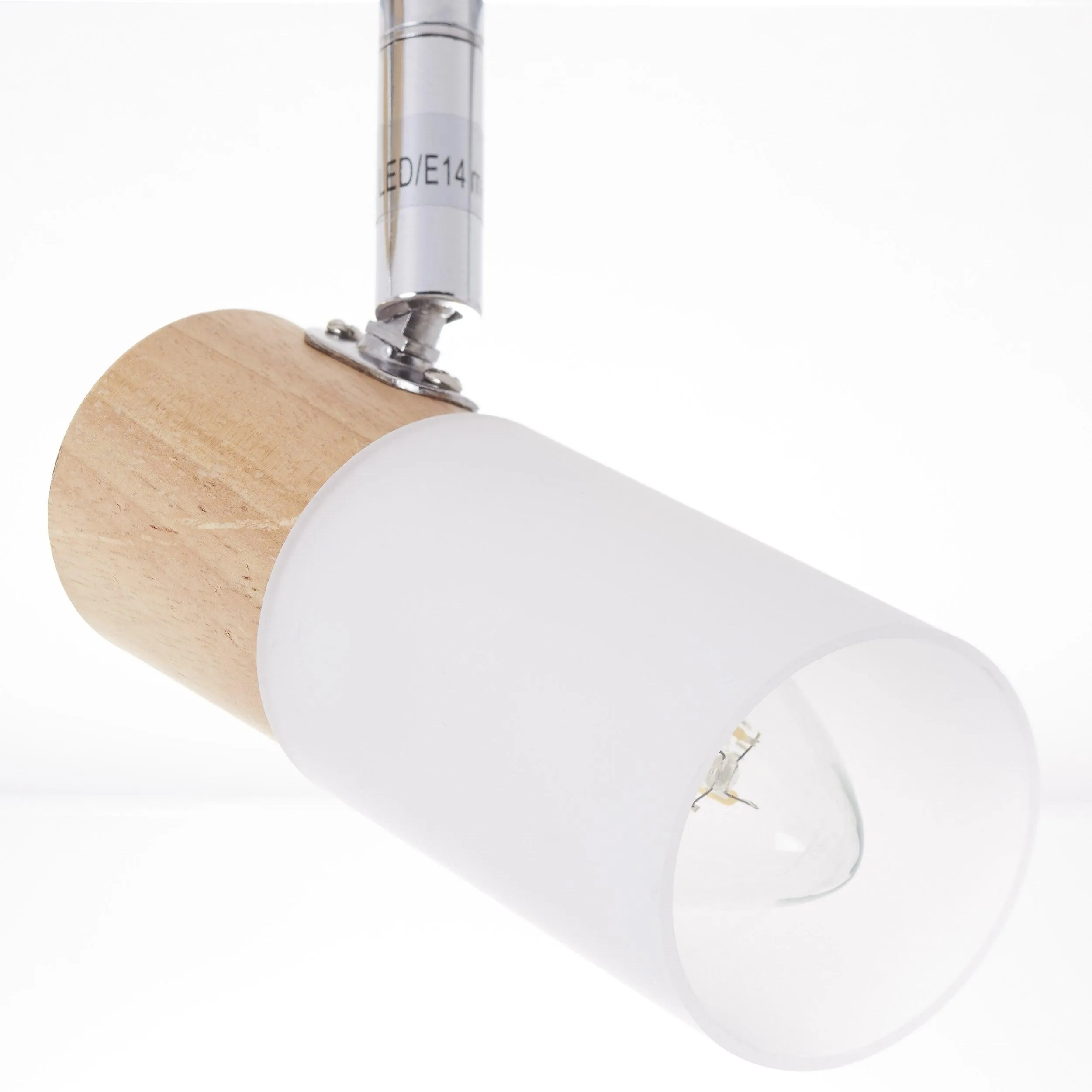 Brilliant 3 Light 10.5W Babsan Round Spotlight - Wood Light & White | 51434/50