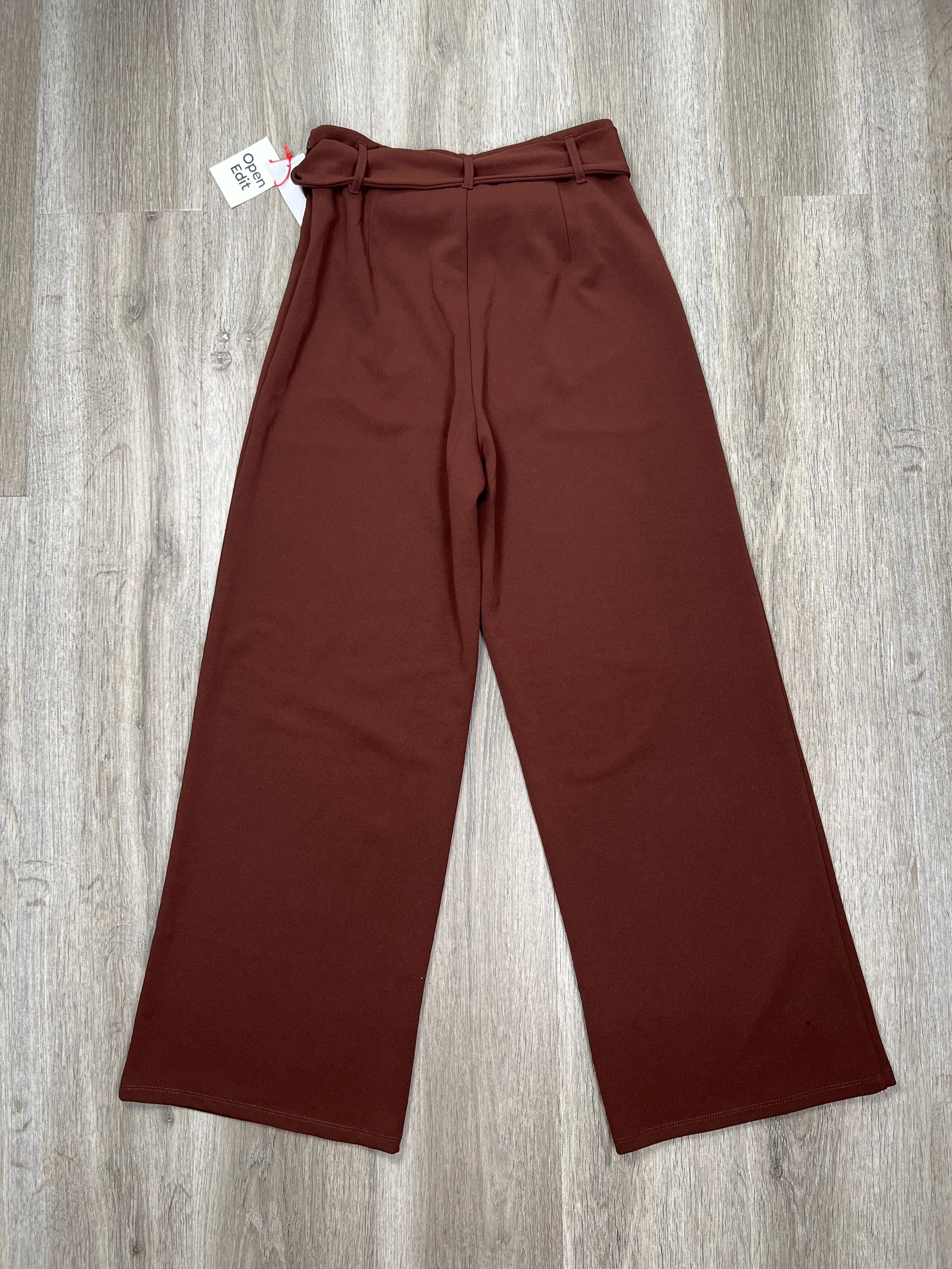 Brown Pants Wide Leg Open Edit, Size S