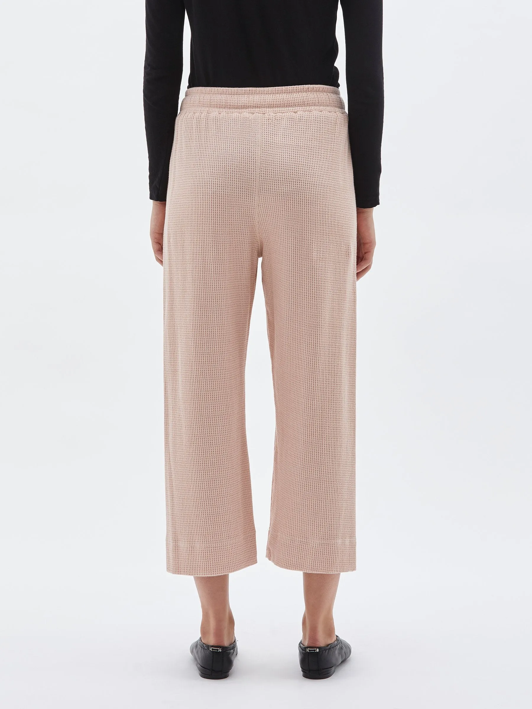 classic waffle wide leg pant