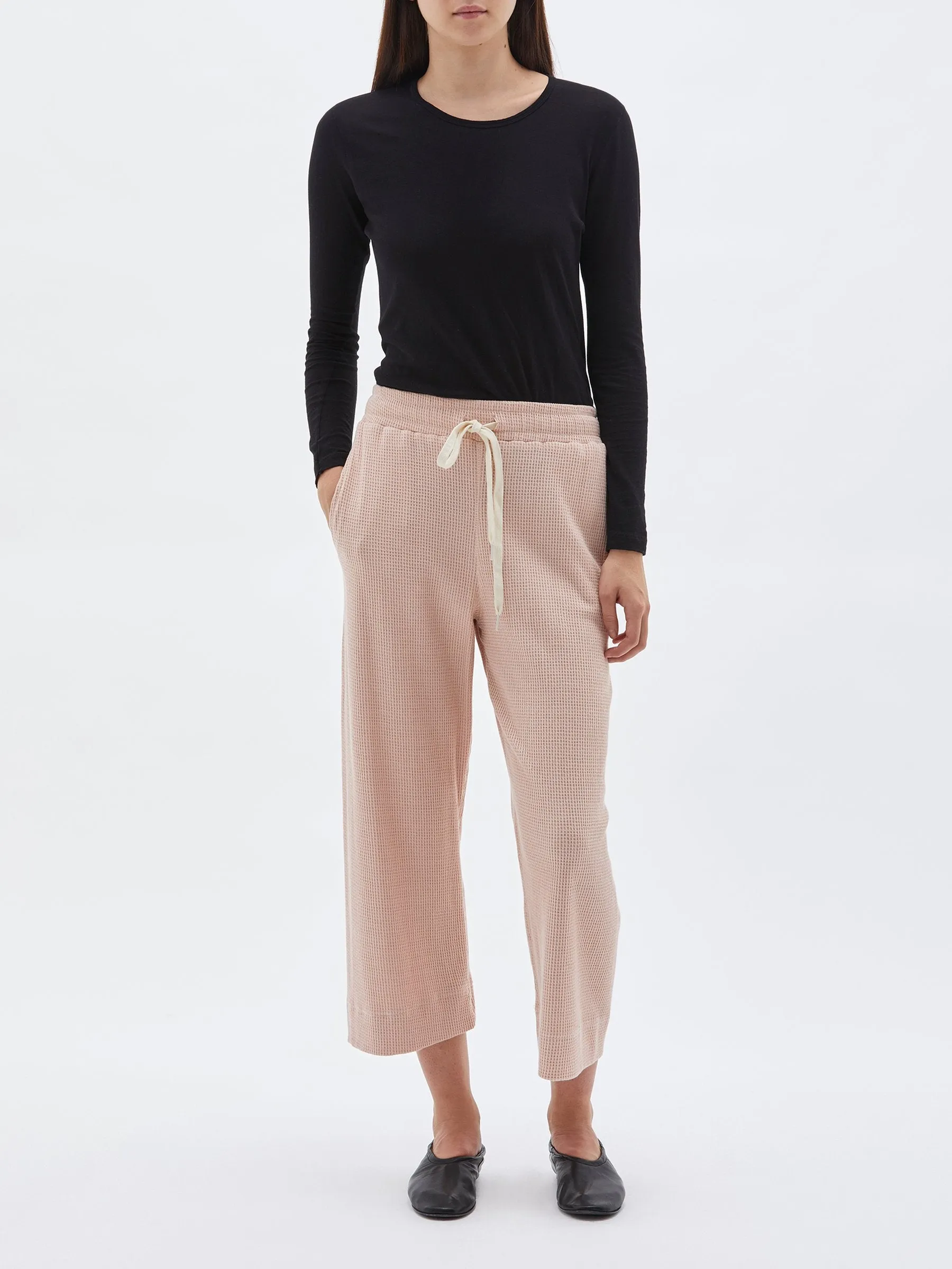 classic waffle wide leg pant