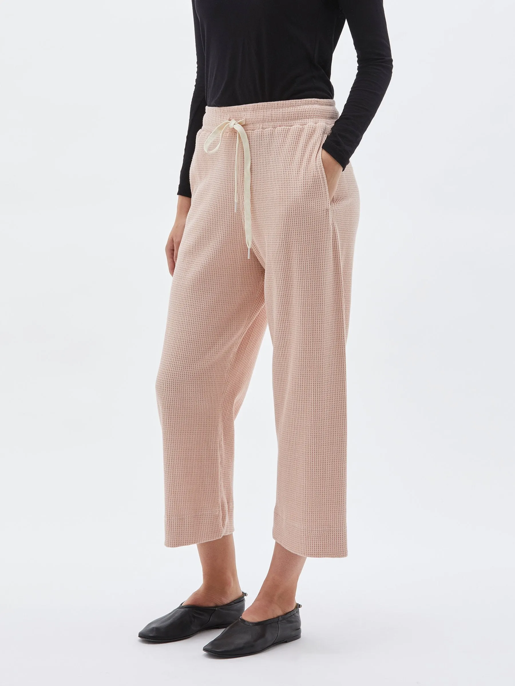 classic waffle wide leg pant