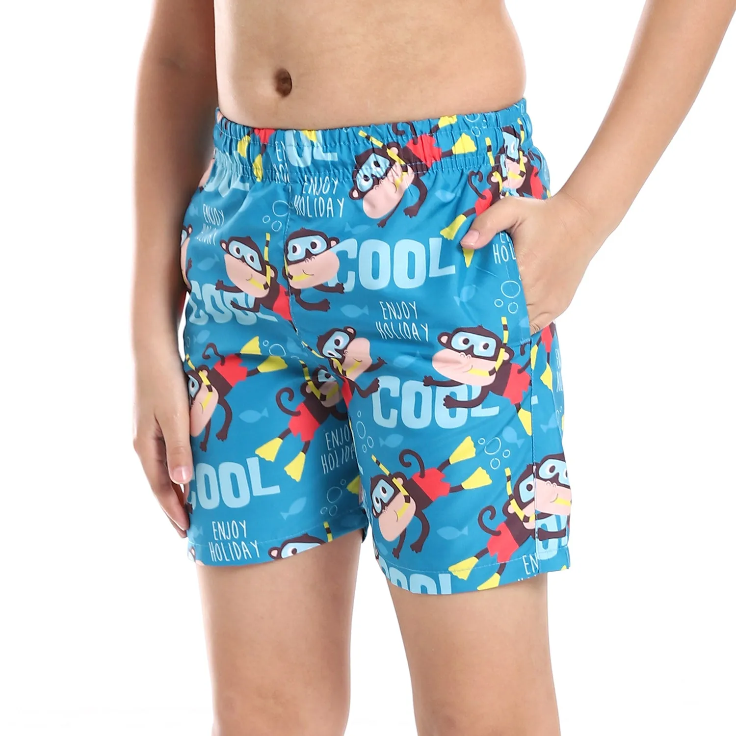 Diadora Boys Printed Swimming Short - Blue