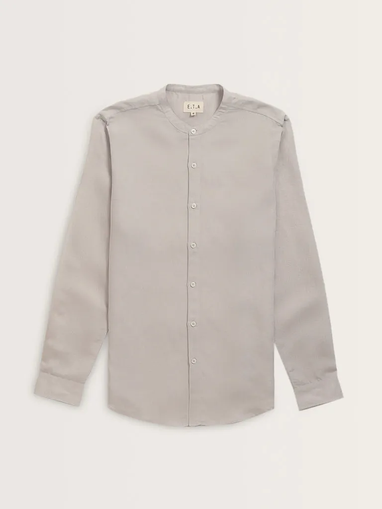 ETA Light Grey Solid Resort-Fit Shirt