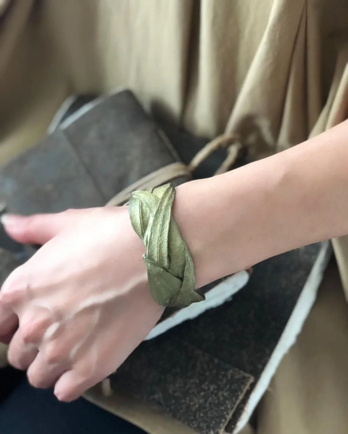 Eucalyptus Long Leaf Cuff Bracelet