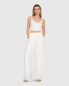 Everywhere All At Once Wide Leg Pant - White