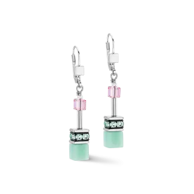 GeoCUBE® Iconic earrings green-pink