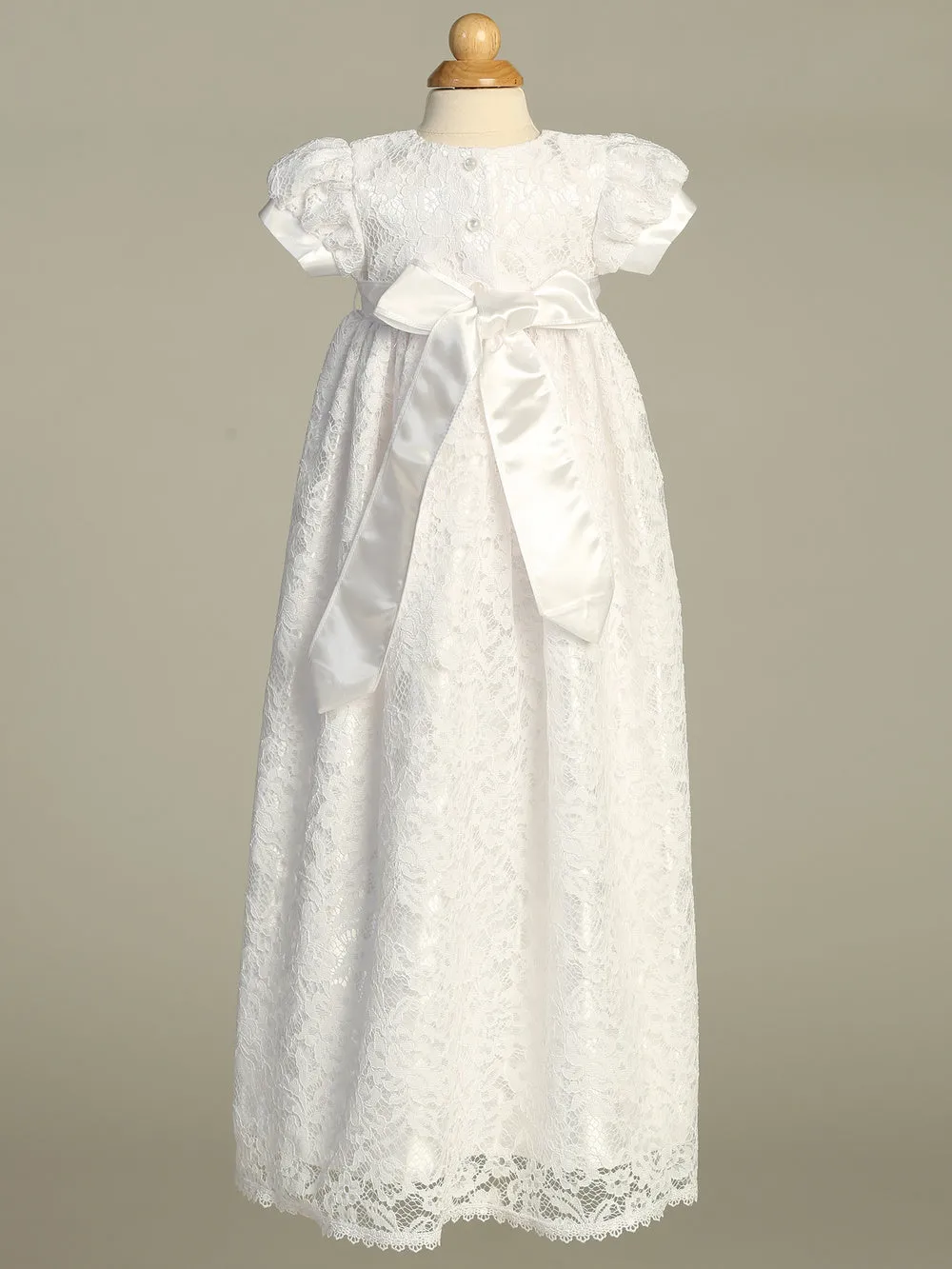 Girls White Christening & Baptism Gown - Suzana