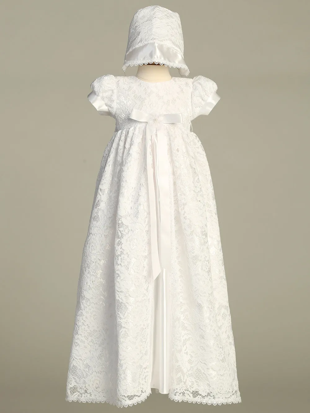 Girls White Christening & Baptism Gown - Suzana