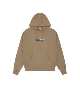 IC SKATEBOARDS EMBROIDERED POPOVER HOOD - BROWN