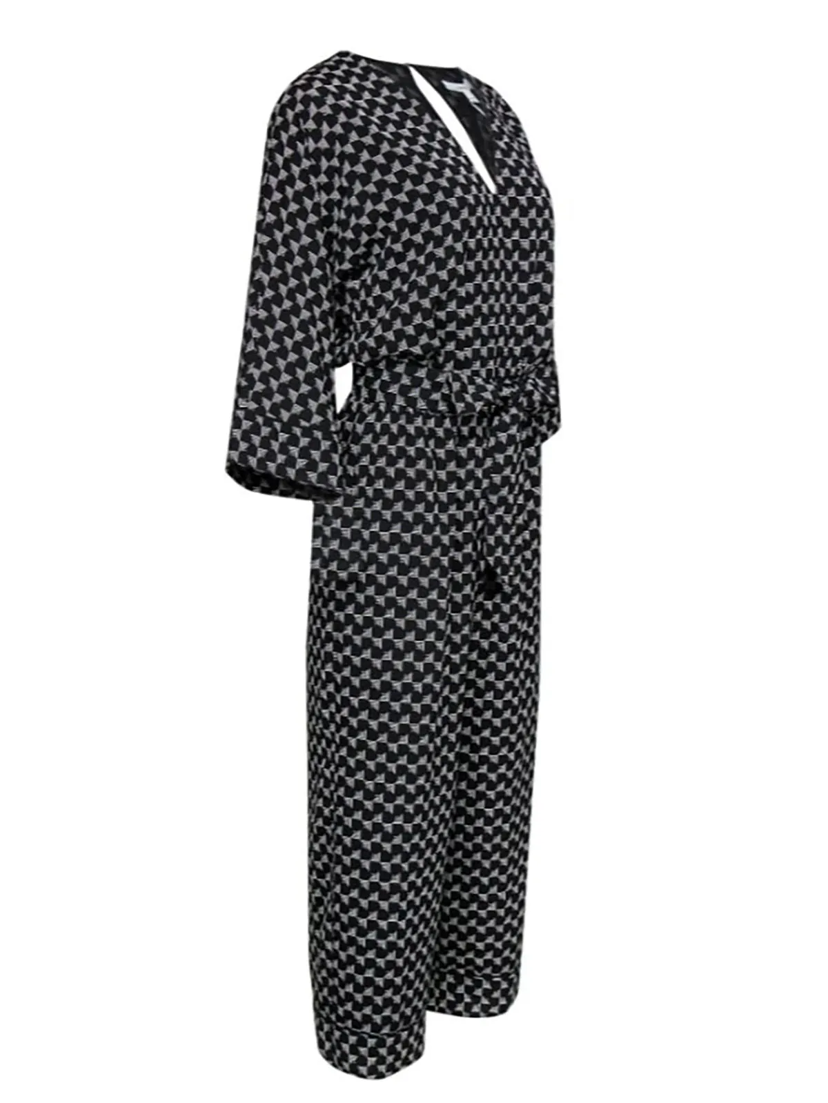 Joie Size XL (16) Black & White Geometric Jumpsuit