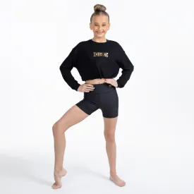 Justice: Drawstring Dance Pullover in Black