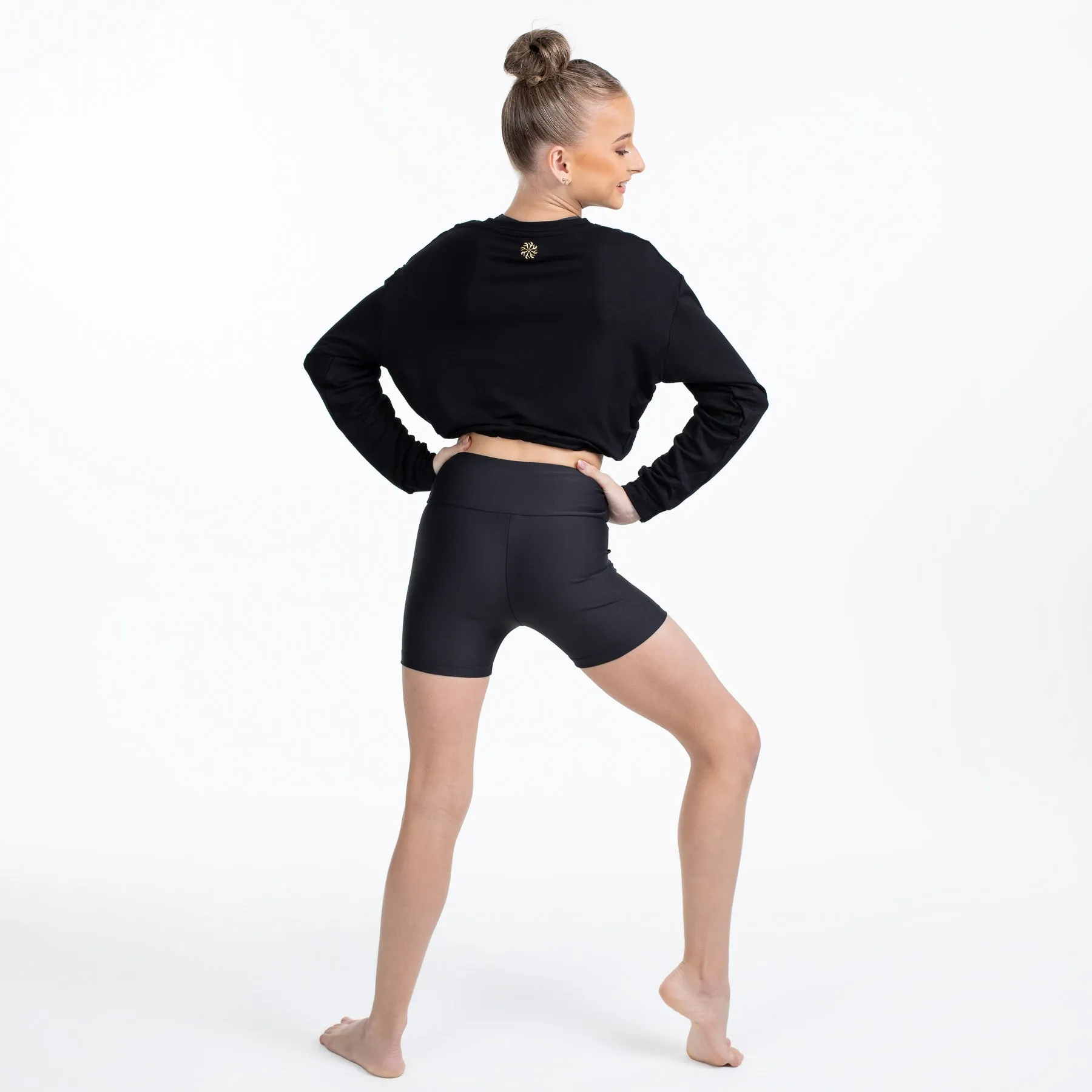 Justice: Drawstring Dance Pullover in Black