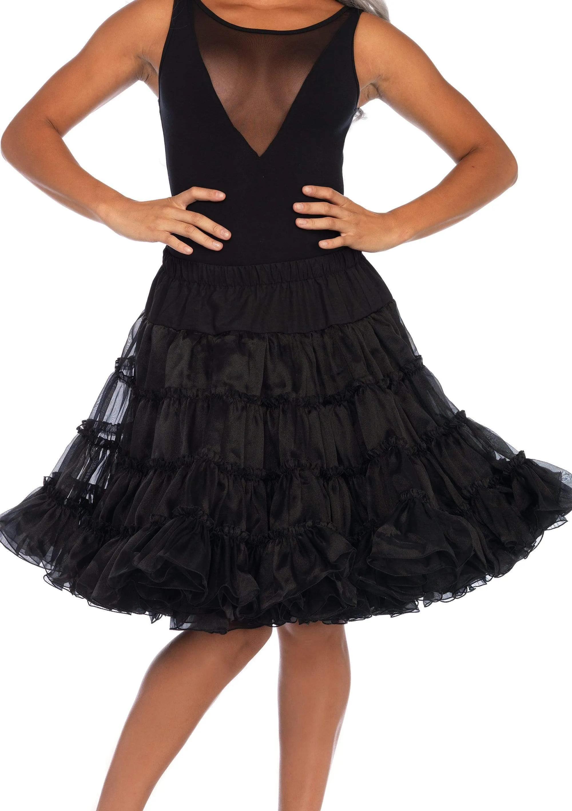 Knee Length Deluxe Crinoline Petticoat Costume Skirt