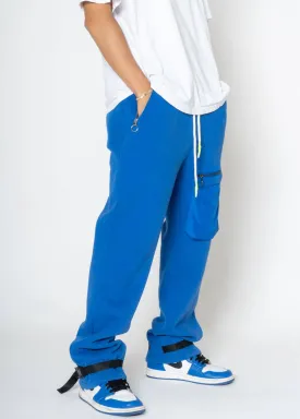 Konus Men's Bellow Pocket Sweatpants in Blue