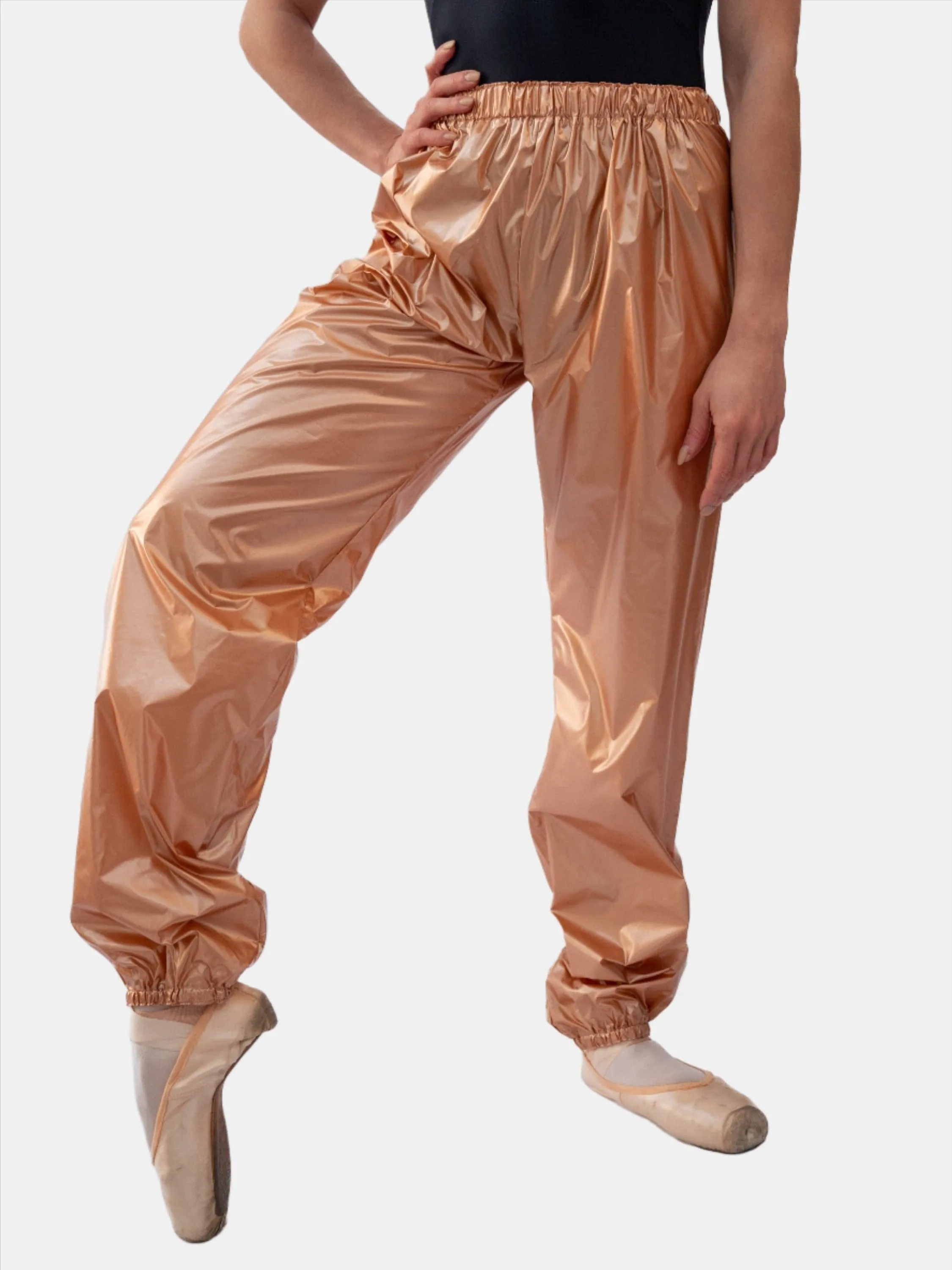 Laminate Peach Warm-Up Dance Trash Bag Pants MP5003