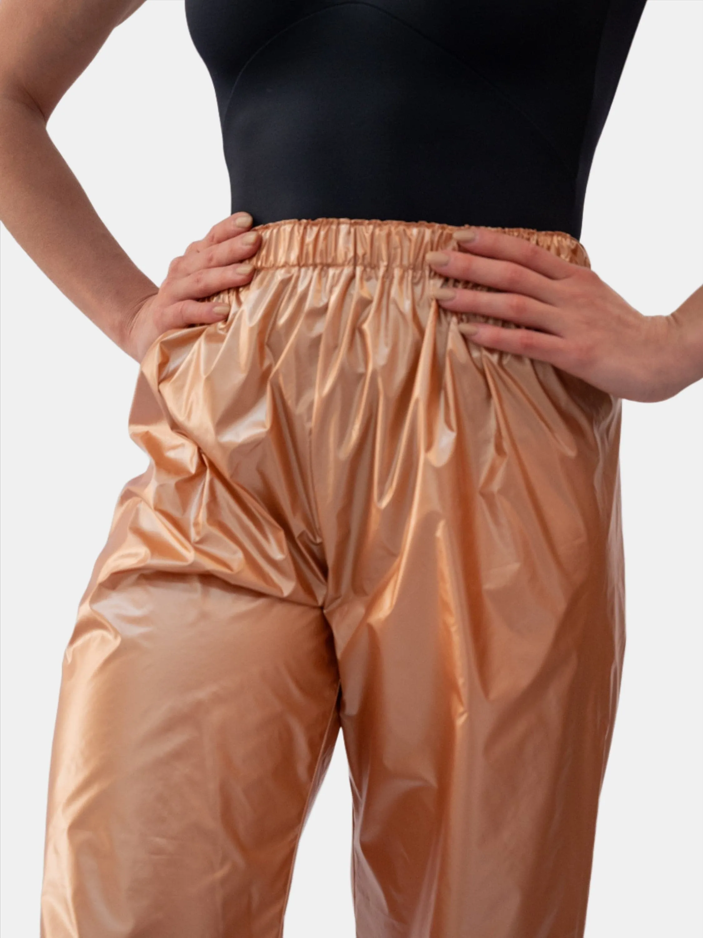 Laminate Peach Warm-Up Dance Trash Bag Pants MP5003