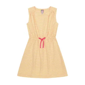 Lindsey Drawstring Dress Yellow Stripe