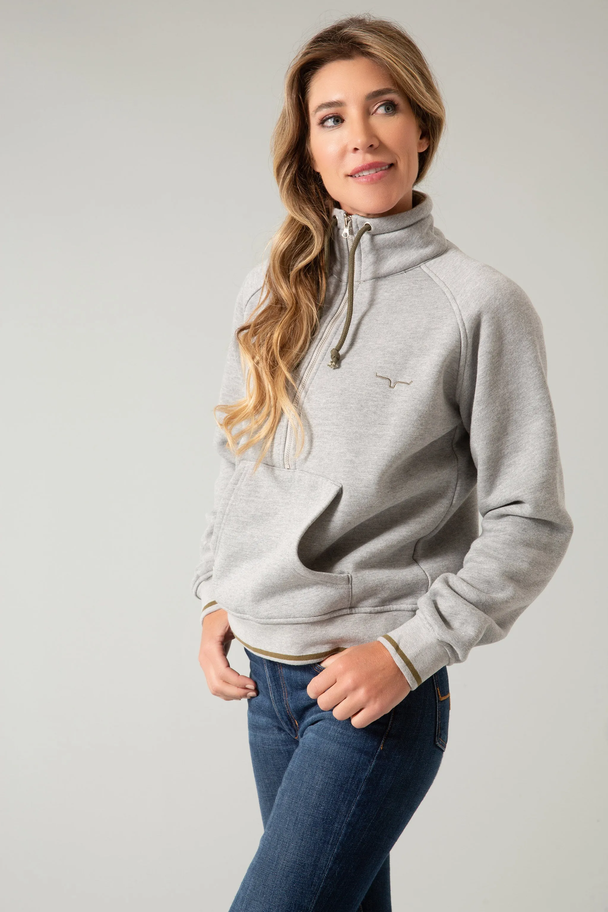 Malta Cropped Quarter Zip Sweatshirt