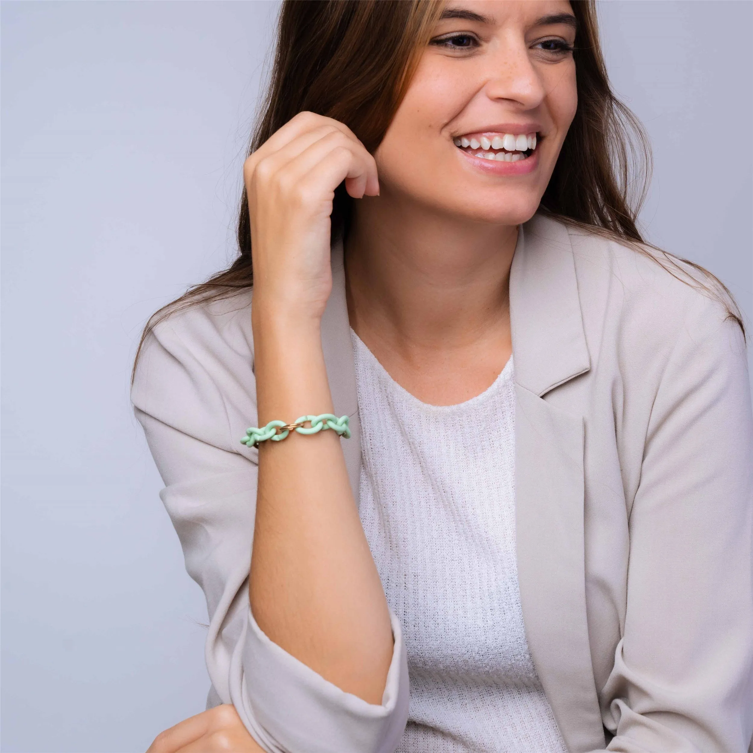 Mint Green Triple Tangle Pop Bronze Bracelet