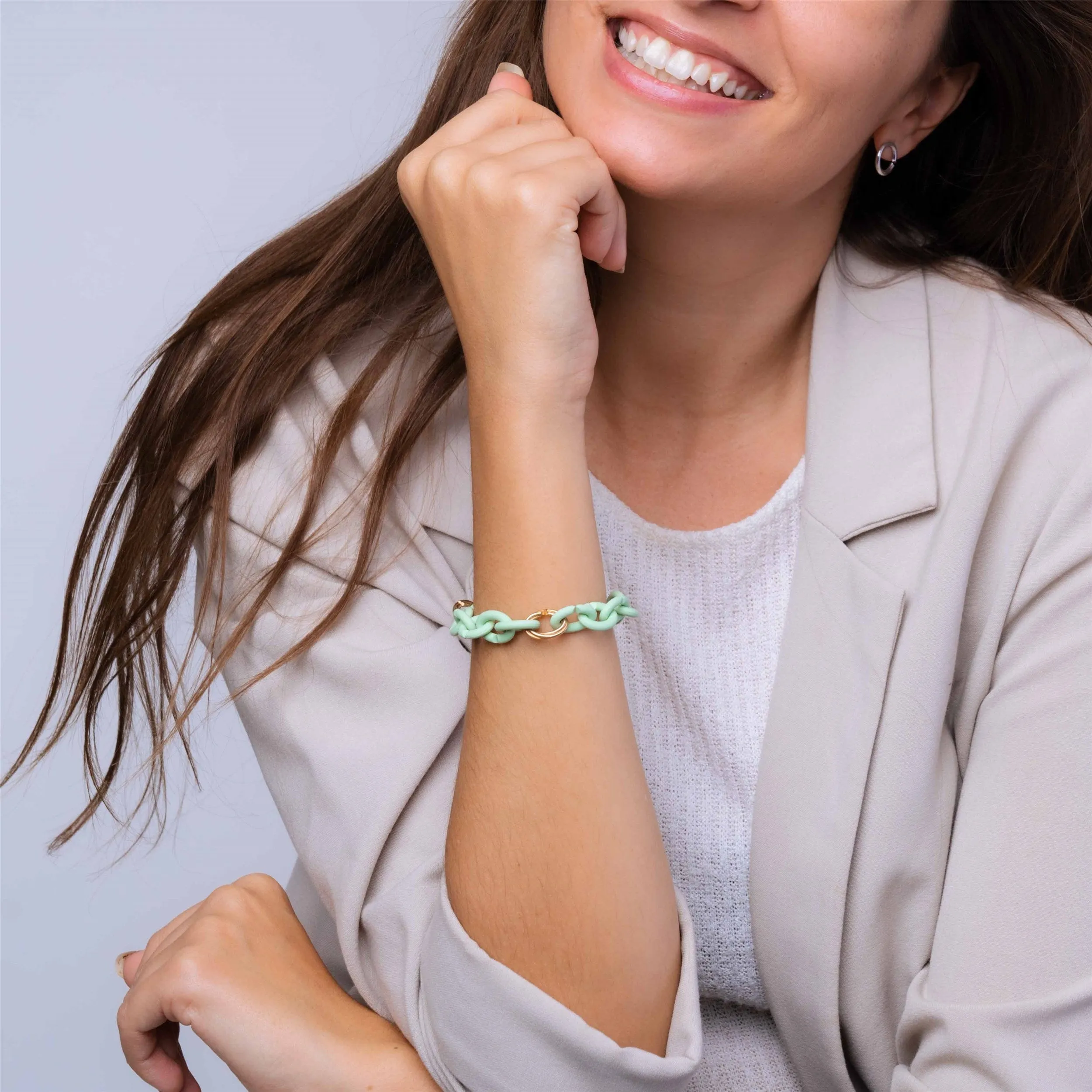 Mint Green Triple Tangle Pop Bronze Bracelet