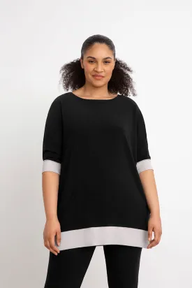 Motion Pocket Boxy Tunic | Black/Fog