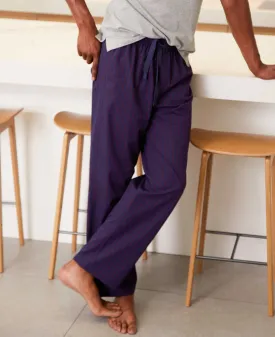 Navy Burgundy Check Brushed Cotton Lounge Pants