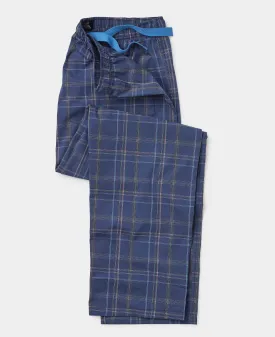 Navy Check Cotton Lounge Pants