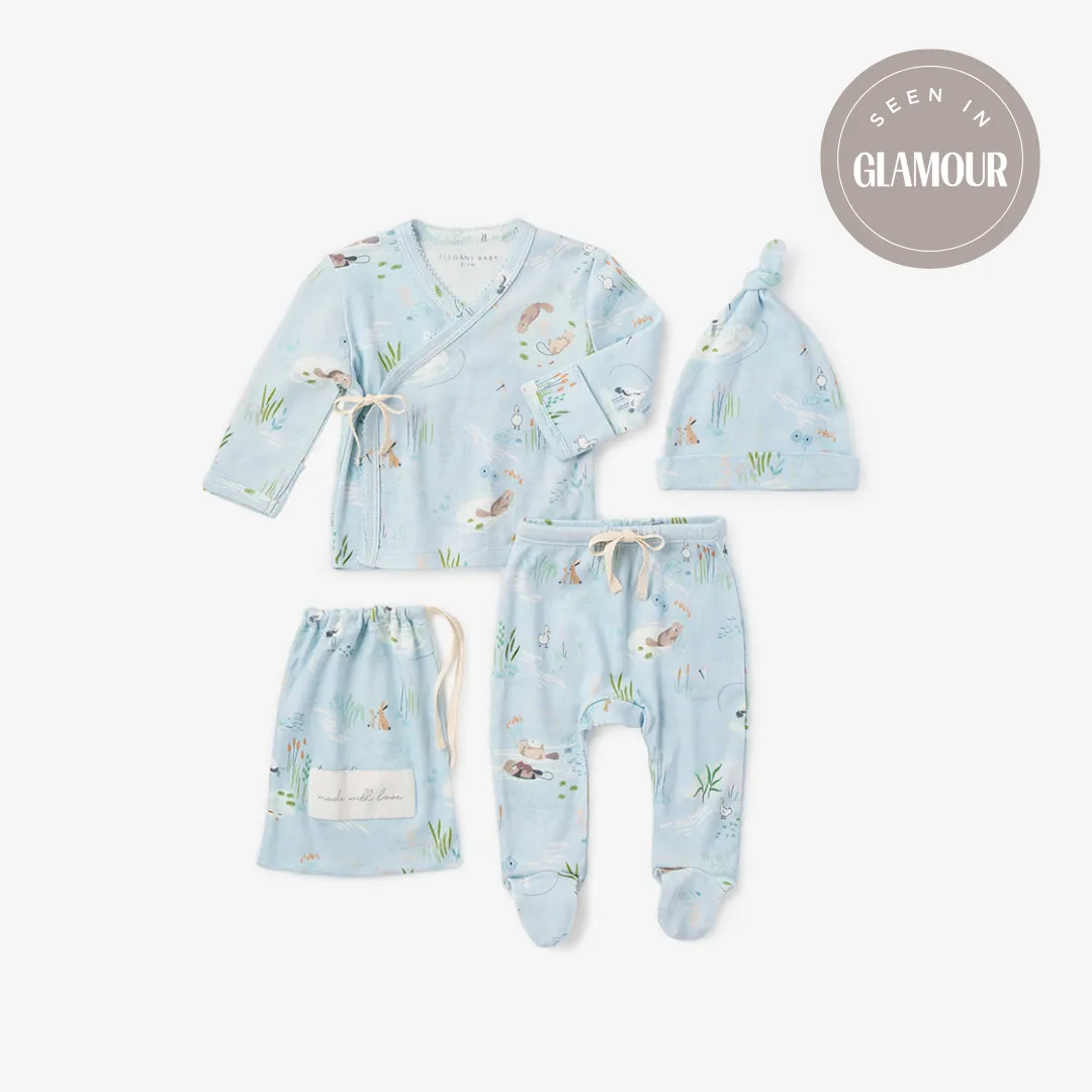 Otter Lake Printed Organic Cotton Layette Set