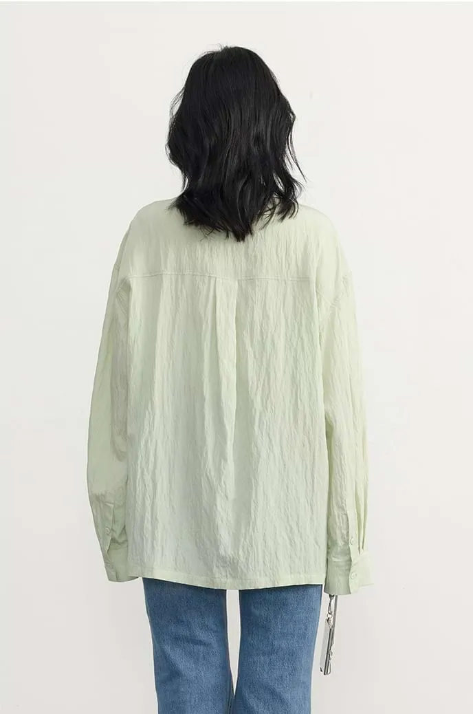 Oversized Crimped Button Shirt