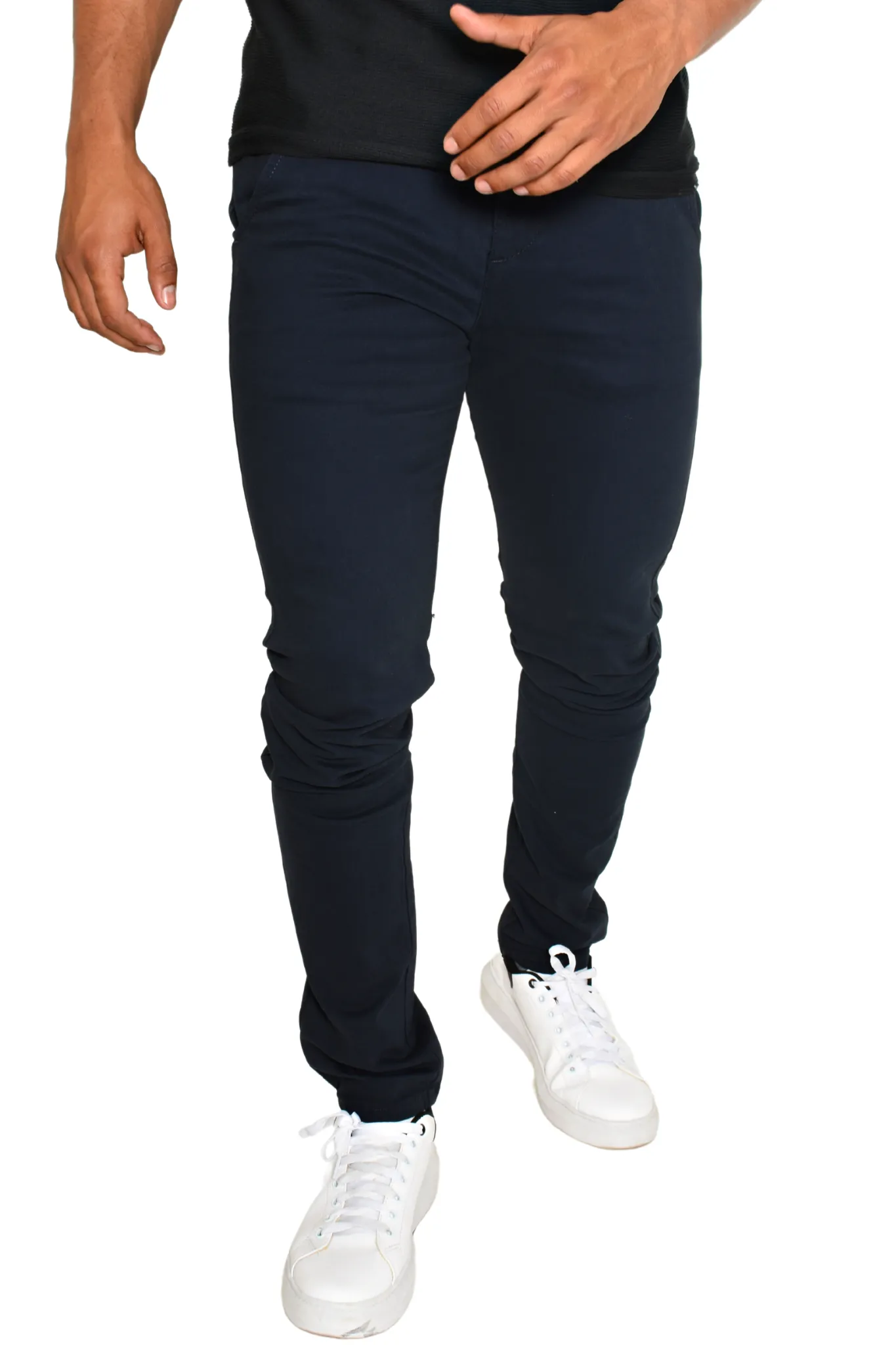 Pantalón Gabardina Corte Slim Azul Marino