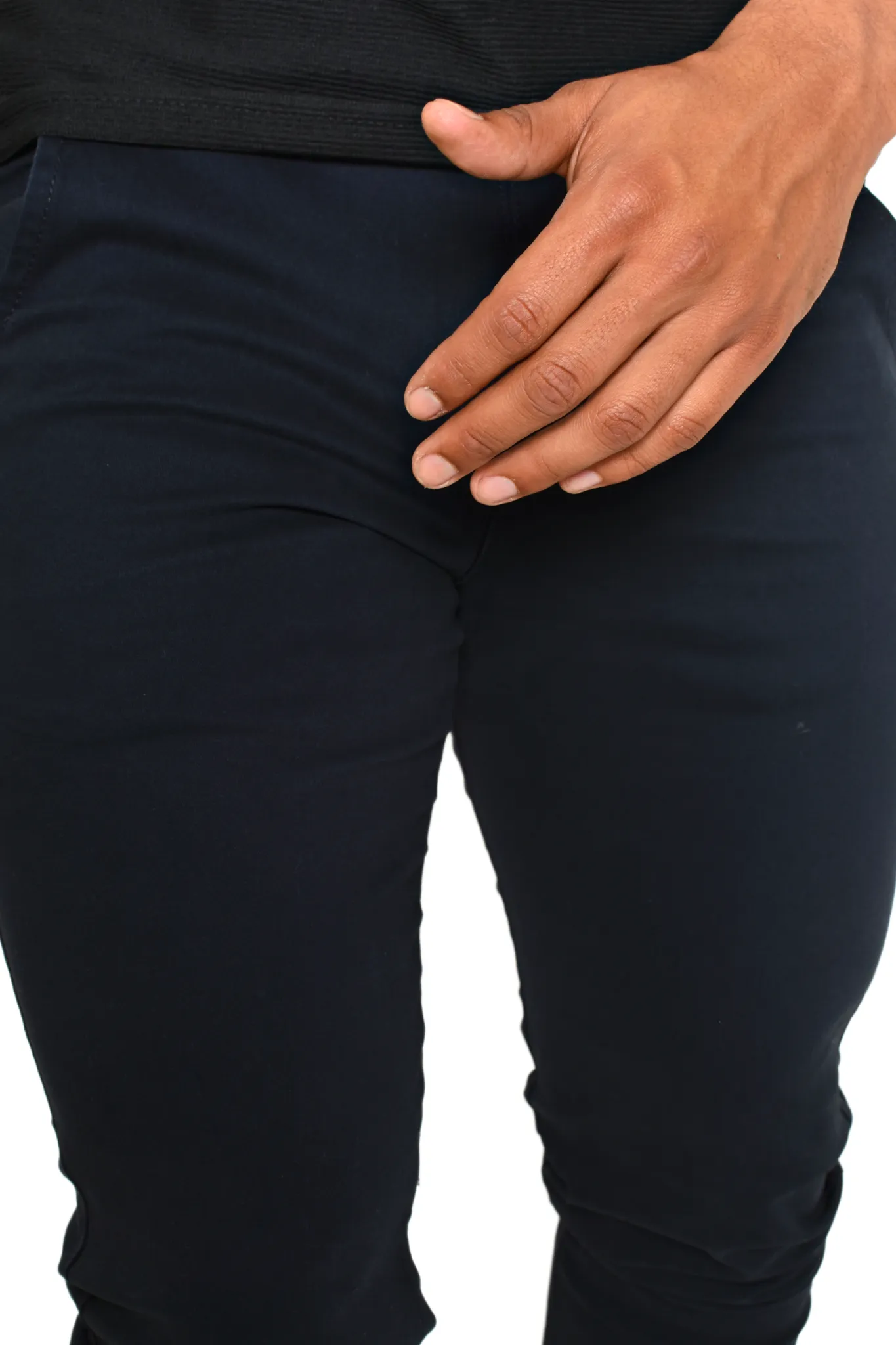 Pantalón Gabardina Corte Slim Azul Marino