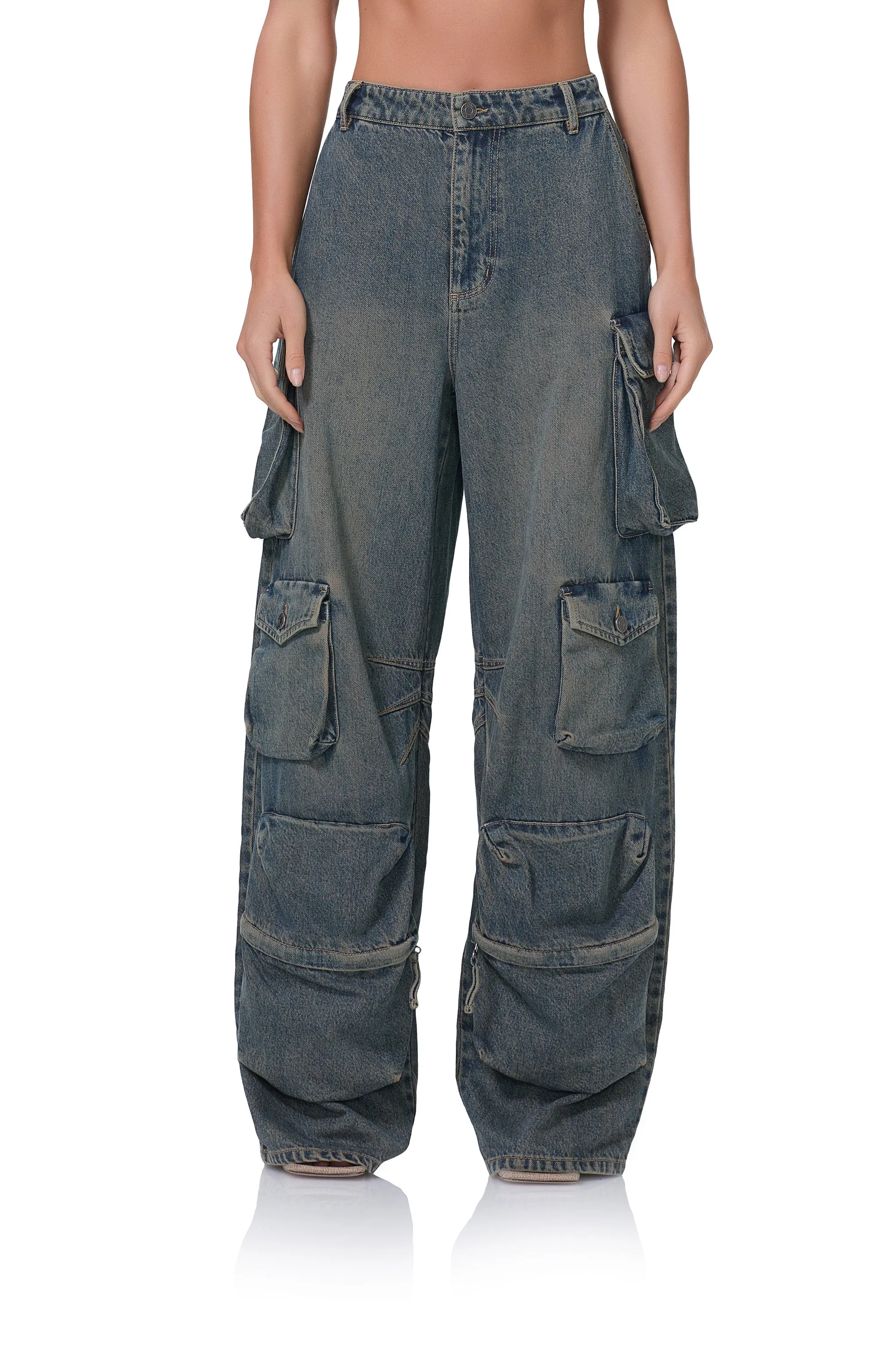 Parker Baggy Cargo Pant - Tinted Grunge Wash