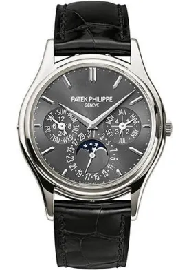 Patek Philippe 37.2mm Grand Complications Perpetual Calendar Moon Phase Watch Gray Dial 5140P