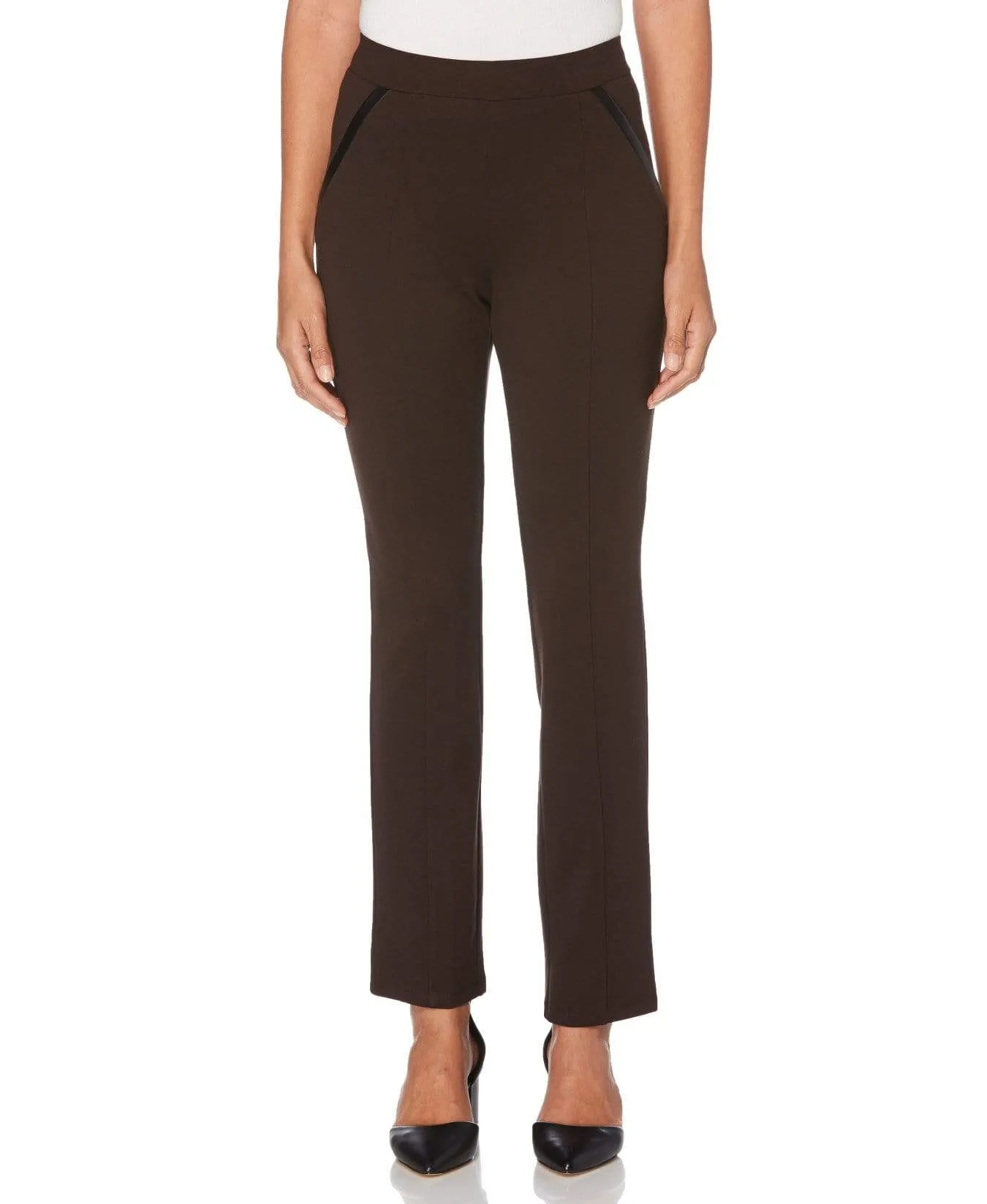 Petite Ponte Knit Slim Leg Pant - Comfort Fit