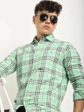 Royal Sea Green Plaid Check Shirt