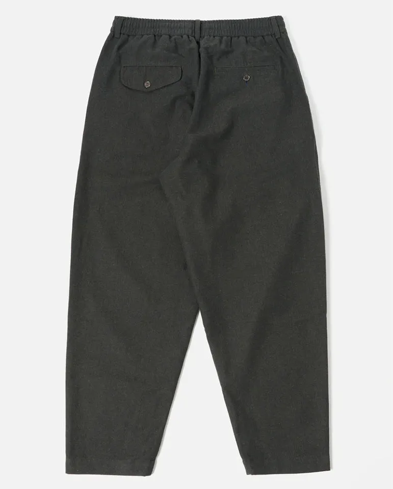 Pleated Track Pant Olive Tweed