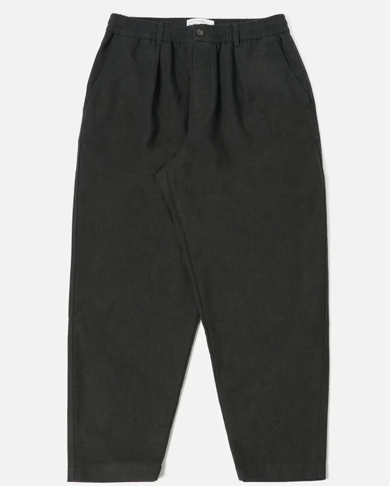 Pleated Track Pant Olive Tweed