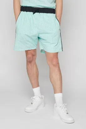 Ragged Mens Blue Check Track Shorts