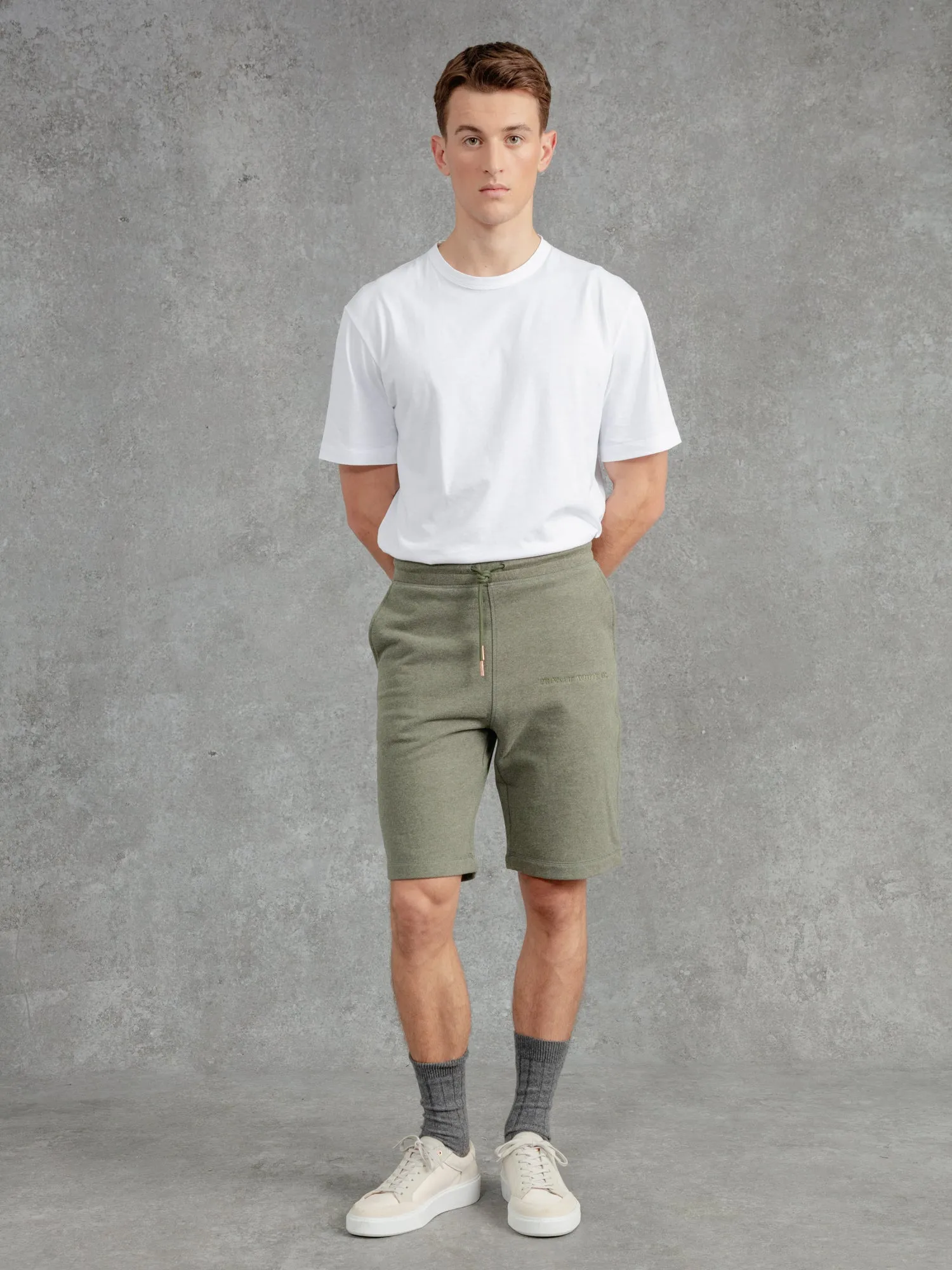 The Embroidered Shorts - Moss Green