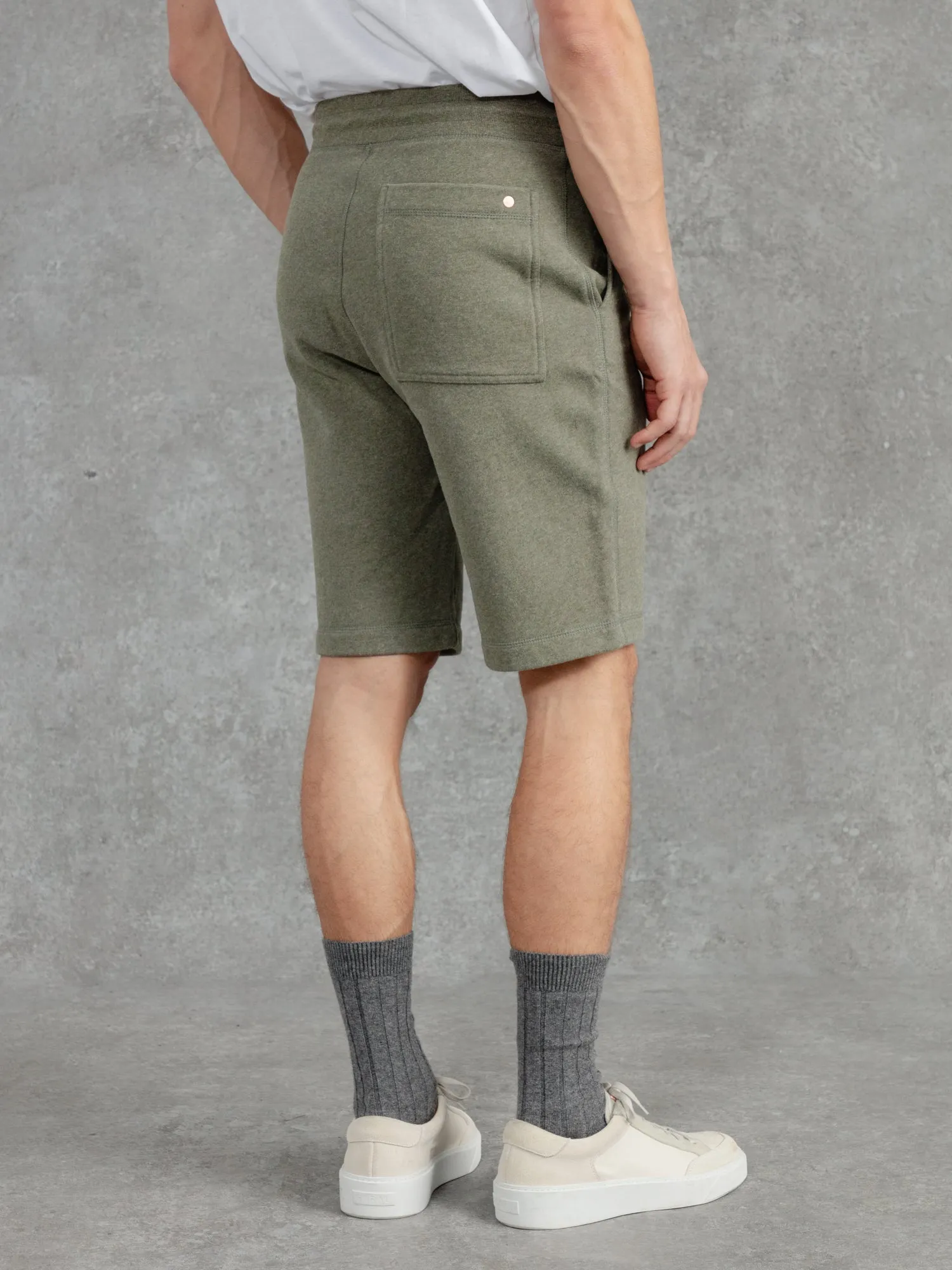 The Embroidered Shorts - Moss Green